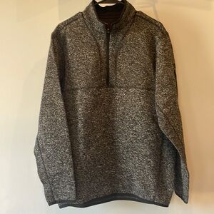 Men’s black & grey warm zip front long sleeve shirt large